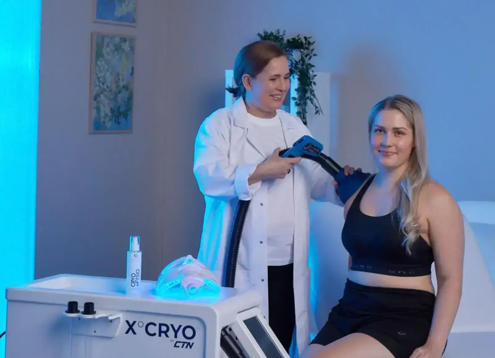Paikallinen kylmähoito olkapäähän X°Cryo-laitteella